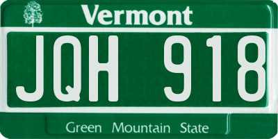 VT license plate JQH918