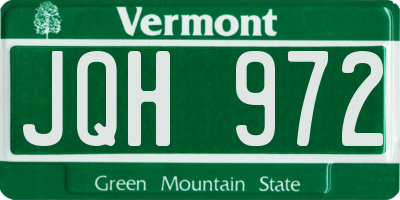 VT license plate JQH972