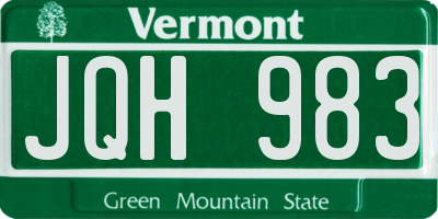 VT license plate JQH983
