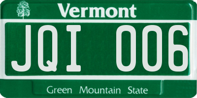 VT license plate JQI006