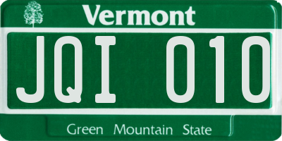 VT license plate JQI010