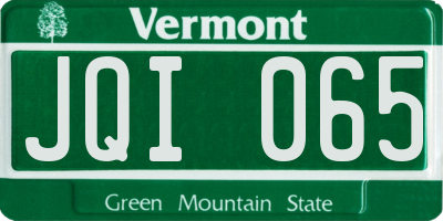 VT license plate JQI065