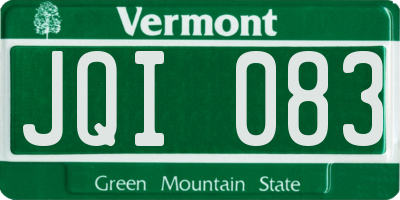 VT license plate JQI083