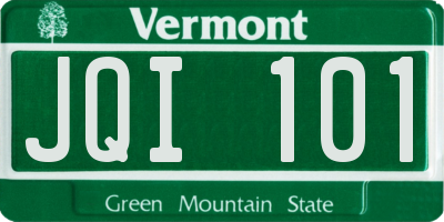 VT license plate JQI101