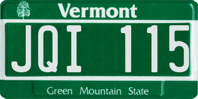 VT license plate JQI115