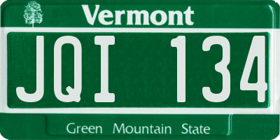 VT license plate JQI134