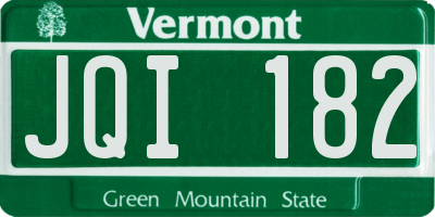 VT license plate JQI182