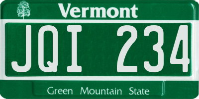 VT license plate JQI234