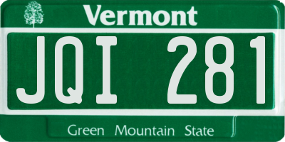 VT license plate JQI281