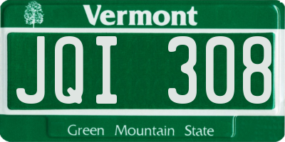 VT license plate JQI308