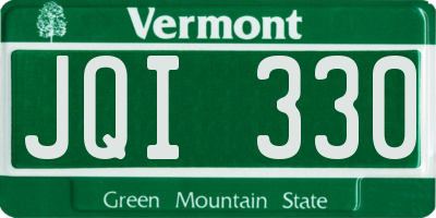 VT license plate JQI330