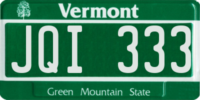 VT license plate JQI333