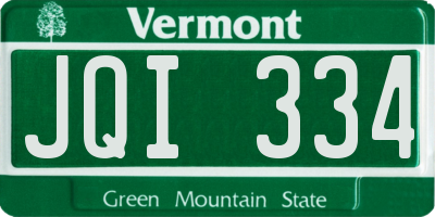VT license plate JQI334