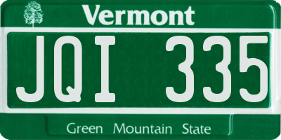 VT license plate JQI335