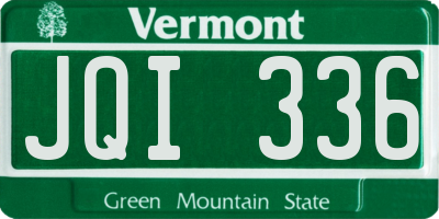 VT license plate JQI336