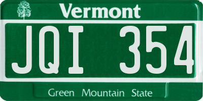 VT license plate JQI354
