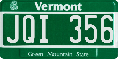 VT license plate JQI356