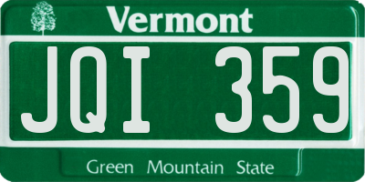 VT license plate JQI359