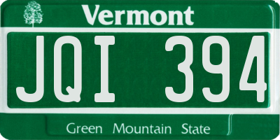 VT license plate JQI394