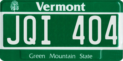 VT license plate JQI404