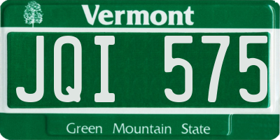 VT license plate JQI575
