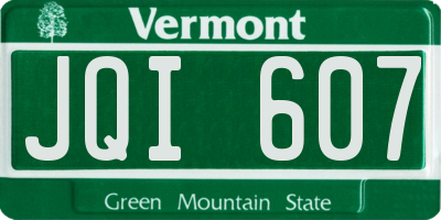 VT license plate JQI607