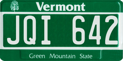 VT license plate JQI642