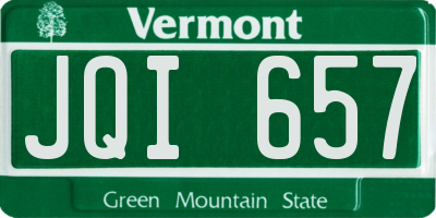 VT license plate JQI657