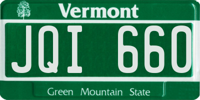 VT license plate JQI660