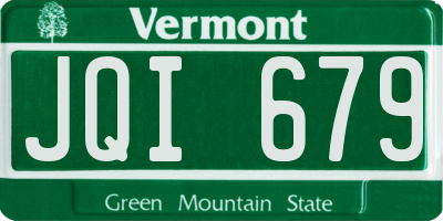 VT license plate JQI679
