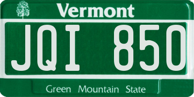 VT license plate JQI850
