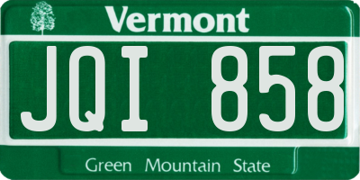 VT license plate JQI858