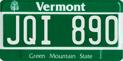 VT license plate JQI890