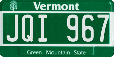 VT license plate JQI967