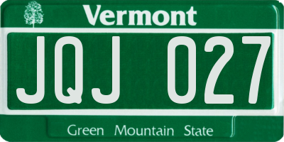 VT license plate JQJ027