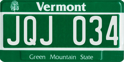 VT license plate JQJ034