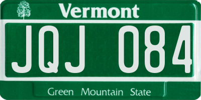 VT license plate JQJ084