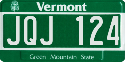 VT license plate JQJ124