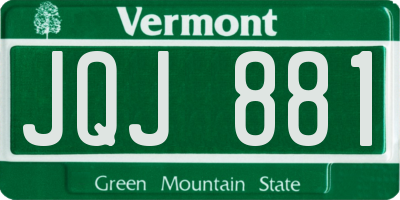 VT license plate JQJ881