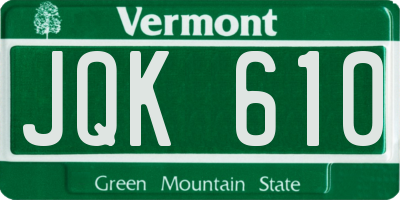 VT license plate JQK610