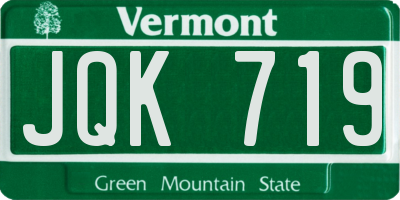 VT license plate JQK719