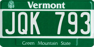 VT license plate JQK793