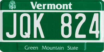 VT license plate JQK824
