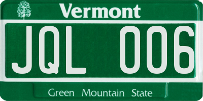 VT license plate JQL006