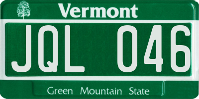 VT license plate JQL046