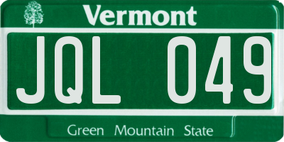 VT license plate JQL049