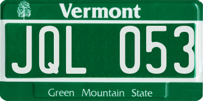 VT license plate JQL053