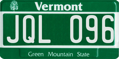 VT license plate JQL096