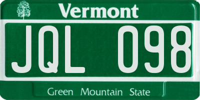 VT license plate JQL098