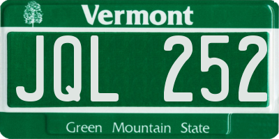 VT license plate JQL252